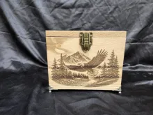 Urn Made by Arlyn Eggen and engraved by Sleeping Ninja Services